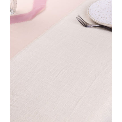 Ivoorkleurige Tafelkleed Katoen 2,4m van CHAKS koop je bij Partywinkel