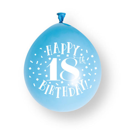 10 sztuk balonów lateksowych „Happy 18th Birthday” o średnicy 23 cm