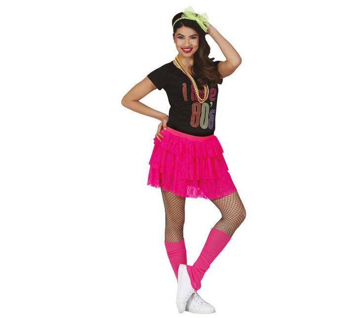 Jaren '80S Rok Neon Roze van Fiestas Guirca koop je bij Partywinkel