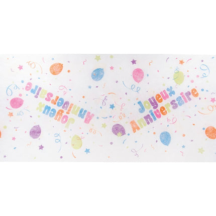 Bieżnik na stół Joyeux Anniversaire kolorowy 5m