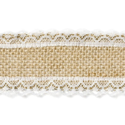 Jute Lint Kant 5cm 5m van Partydeco koop je bij Partywinkel