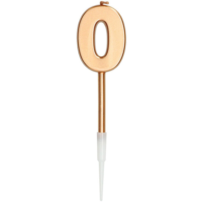 Kaars 0 Jaar Brons Metallic 15cm van Folat koop je bij Partywinkel