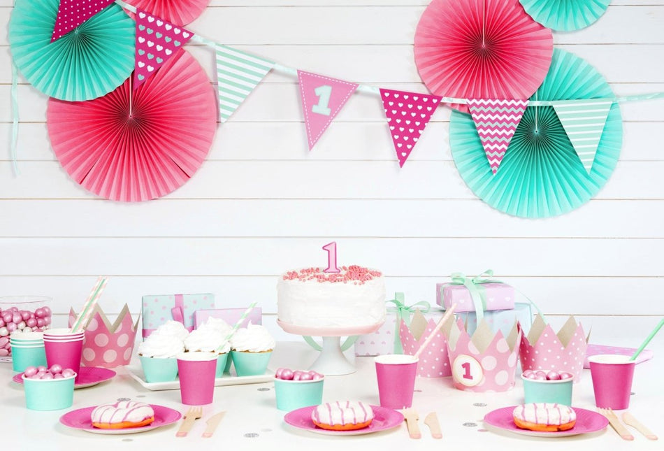 Kaars 1 Jaar Roze 7cm van Partydeco koop je bij Partywinkel