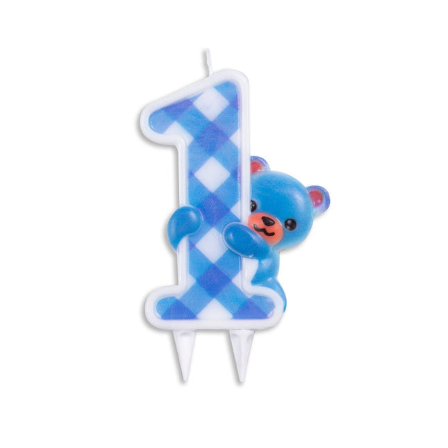 Kaars 1st birhtday Jongen 9,7cm van WeFiesta koop je bij Partywinkel