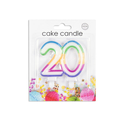 Kaars 20 Jaar Gekleurd 7cm van WeFiesta koop je bij Partywinkel