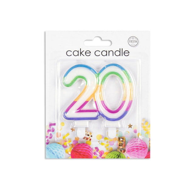 Kaars 20 Jaar Gekleurd 7cm van WeFiesta koop je bij Partywinkel