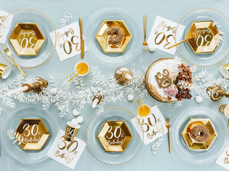 Kaars 30 Jaar Goud 7,5cm van Partydeco koop je bij Partywinkel