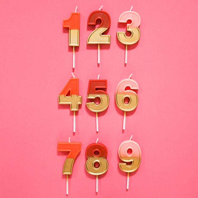 Kaars 5 Jaar Retro Rood 5cm van Folat koop je bij Partywinkel