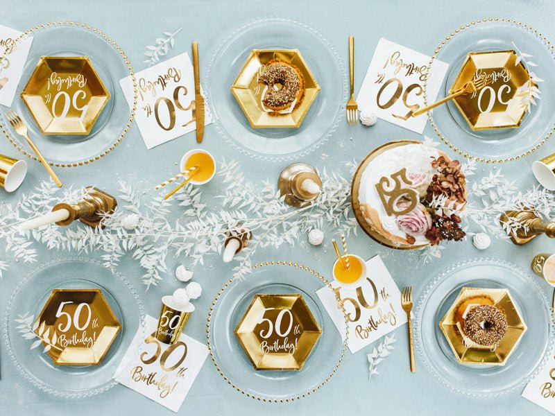 Kaars 50 Jaar Goud 7,5cm van Partydeco koop je bij Partywinkel