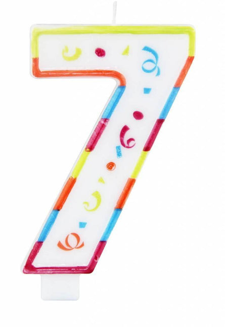 Kaars XL 7 Jaar 17cm - Partywinkel - 8714572229272