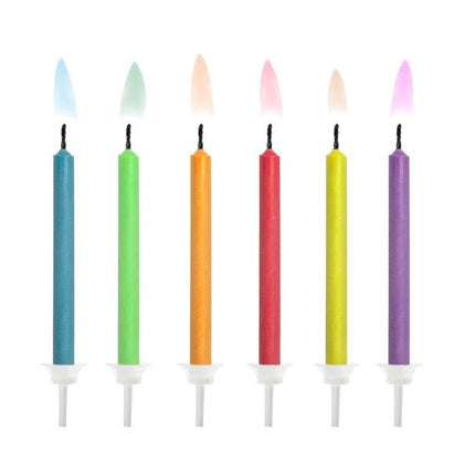 Kaarsjes Meerkleurig 6st van Partydeco koop je bij Partywinkel