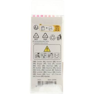 Kaarsjes Roze 6cm 16 stuks van Folat koop je bij Partywinkel