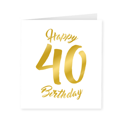 Kaart 40 Jaar Goud Wit 15cm van Paper Dreams koop je bij Partywinkel