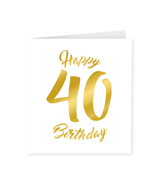 Kaart 40 Jaar Goud Wit 15cm van Paper Dreams koop je bij Partywinkel