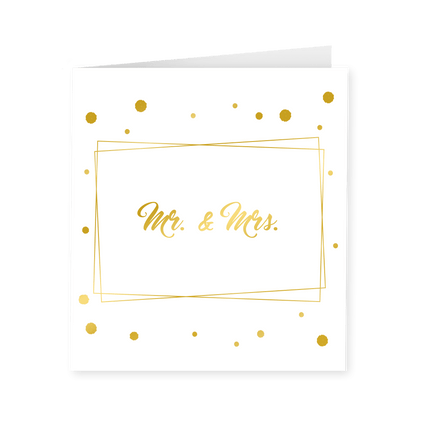 Kaart Mr & Mrs Goud Wit 15cm van Paper Dreams koop je bij Partywinkel