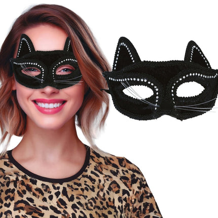 Kat Oogmasker Zwart Volwassen van Fiestas Guirca koop je bij Partywinkel