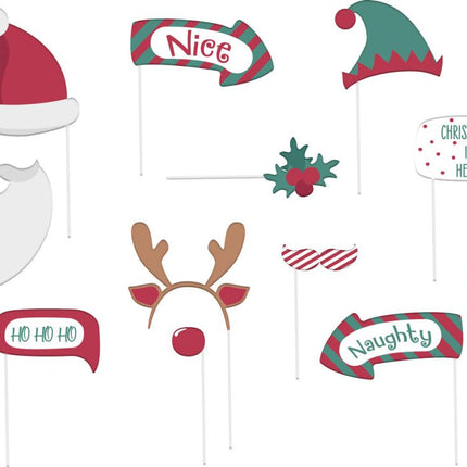 Kerst Photobooth Props 12st van Folat koop je bij Partywinkel