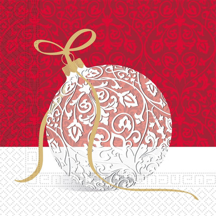 Kerst Servetten Kerstbal 33cm 20st van Procos koop je bij Partywinkel