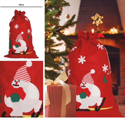 Kerstzak Sneeuwpop 85cm van Fiestas Guirca koop je bij Partywinkel