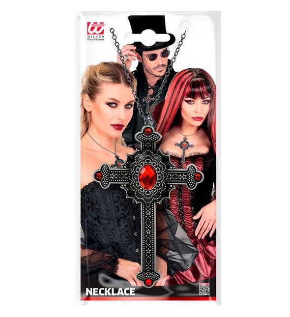 Ketting Kruis Rode Juwelen van Widmann koop je bij Partywinkel