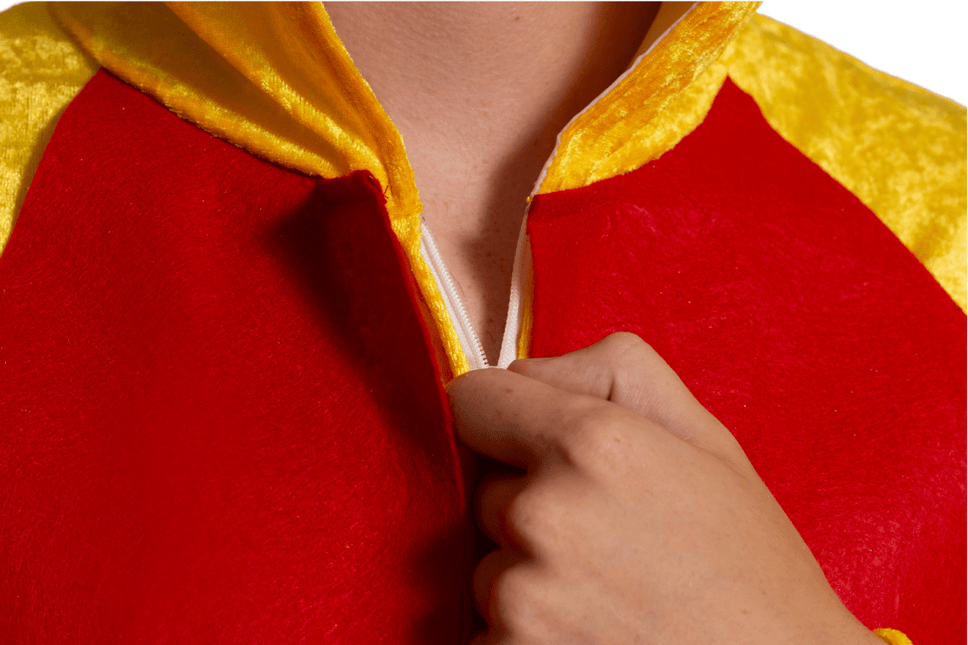 Kippenpak Rood Geel van Partychimp koop je bij Partywinkel