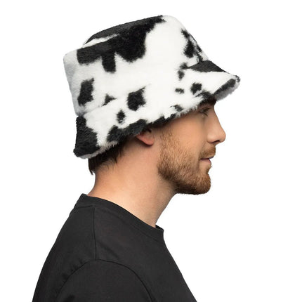 Koe Bucket Hat Pluche van Boland koop je bij Partywinkel
