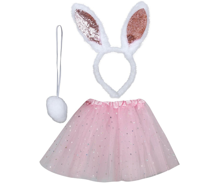 Konijn Accessoireset Roze 3 delig - Partywinkel - 8434077270783
