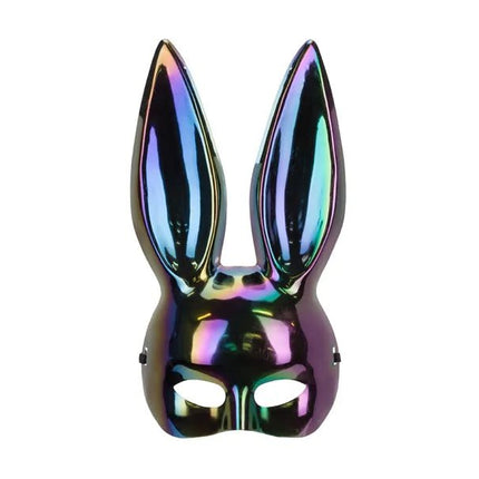 Konijnenoren Masker Zwart Iriserend van Partydeco koop je bij Partywinkel