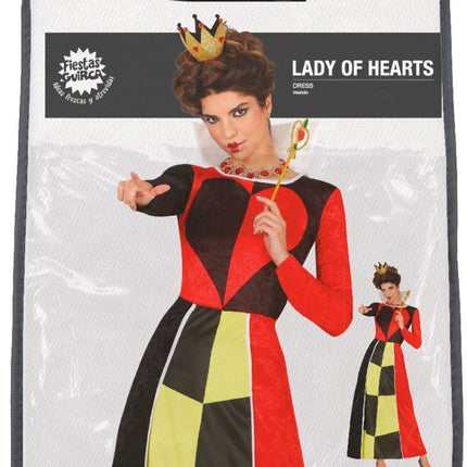 Koningin Jurk Zwart Rood Dames Harten - Partywinkel - 8434077860878