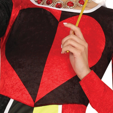 Koningin Jurk Zwart Rood Dames Harten - Partywinkel - 8434077860878