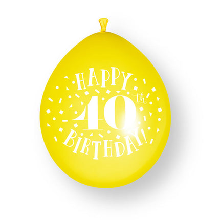 10 szt. balonów lateksowych „Happy 40th Birthday”, 23 cm