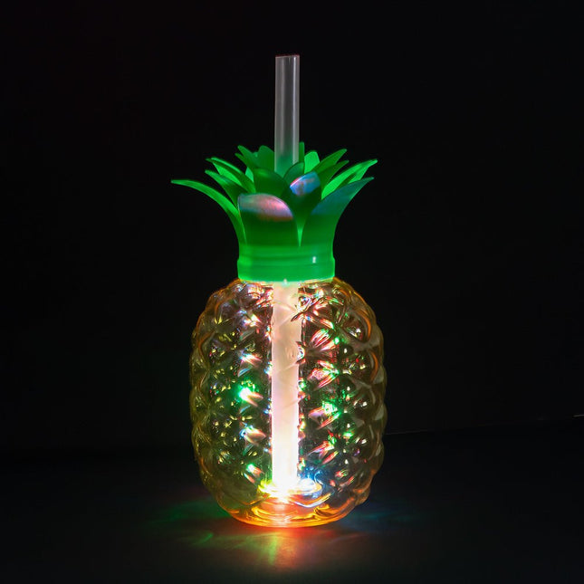 LED beker Ananas met rietje van Boland koop je bij Partywinkel