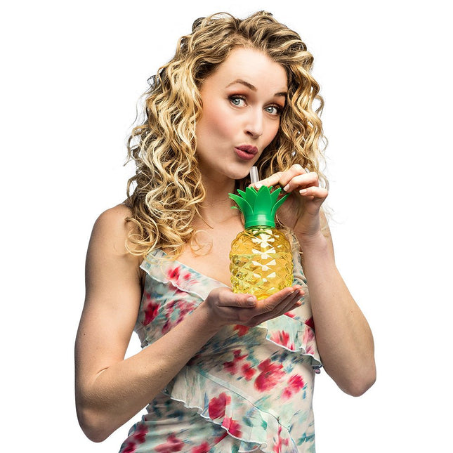 LED beker Ananas met rietje van Boland koop je bij Partywinkel