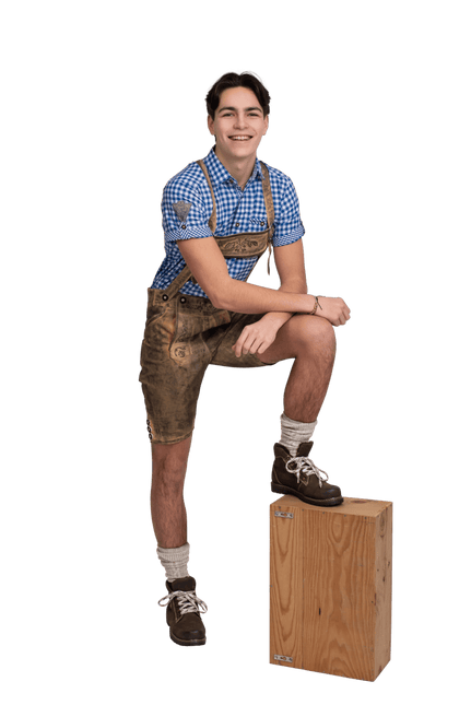 Lederhose Bruin Heren Leer van Haus Huberts koop je bij Partywinkel