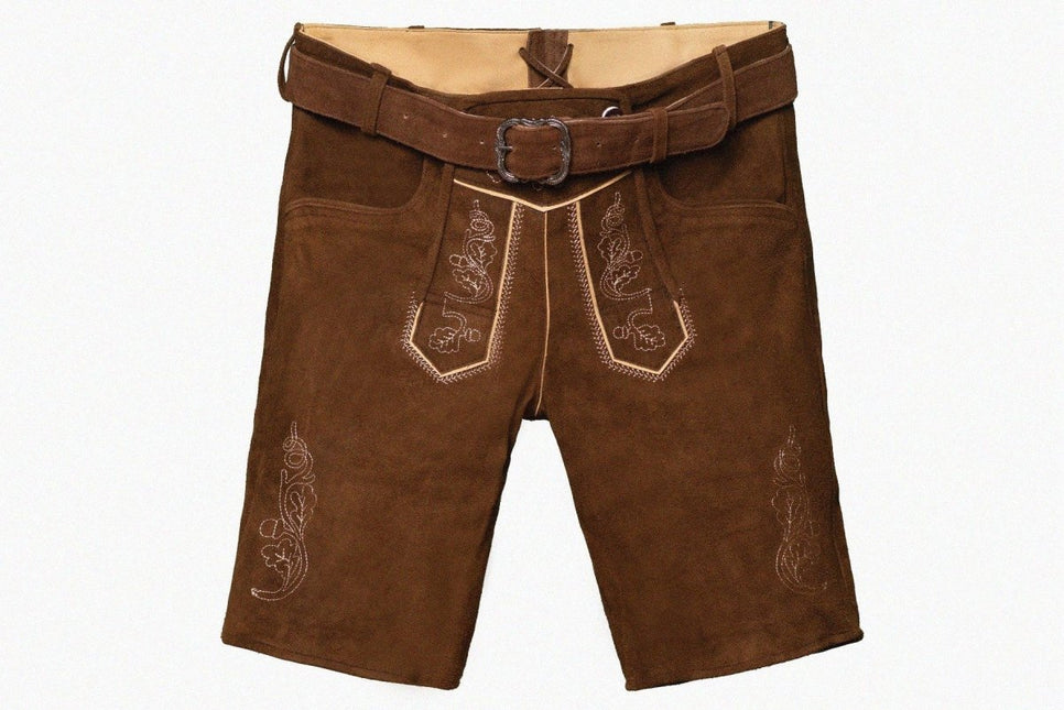 Lederhose Bruin Kort Brixental van Partychimp koop je bij Partywinkel
