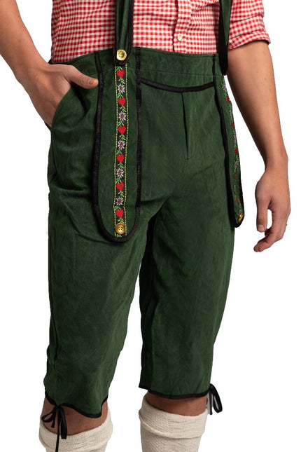 Lederhose Groen Lang Met Blouse van Partychimp koop je bij Partywinkel