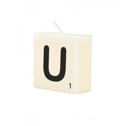 Letter Kaarsje U 4cm van Paper Dreams koop je bij Partywinkel