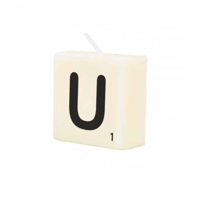 Letter Kaarsje U 4cm van Paper Dreams koop je bij Partywinkel