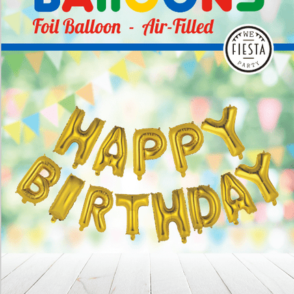 Letterballon Set Happy Birthday Goud van WeFiesta koop je bij Partywinkel