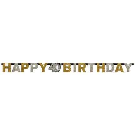 Letterslinger 40 Jaar Happy Birthday 210cm van Riethmueller koop je bij Partywinkel