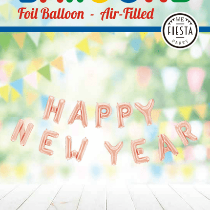 Letterslinger Happy New Year Rose Goud van WeFiesta koop je bij Partywinkel