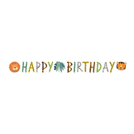 Letterslinger Jungle Dieren Happy Birthday 1,8m van Riethmueller koop je bij Partywinkel