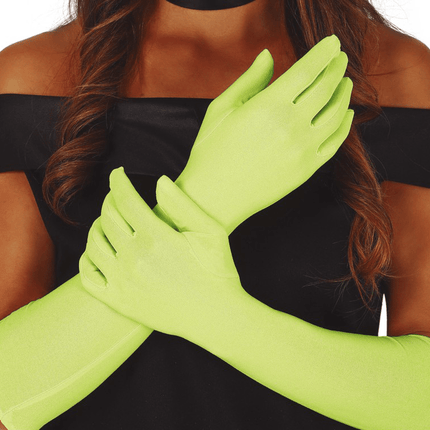 Licht Groene Hanschoenen 42cm van Fiestas Guirca koop je bij Partywinkel