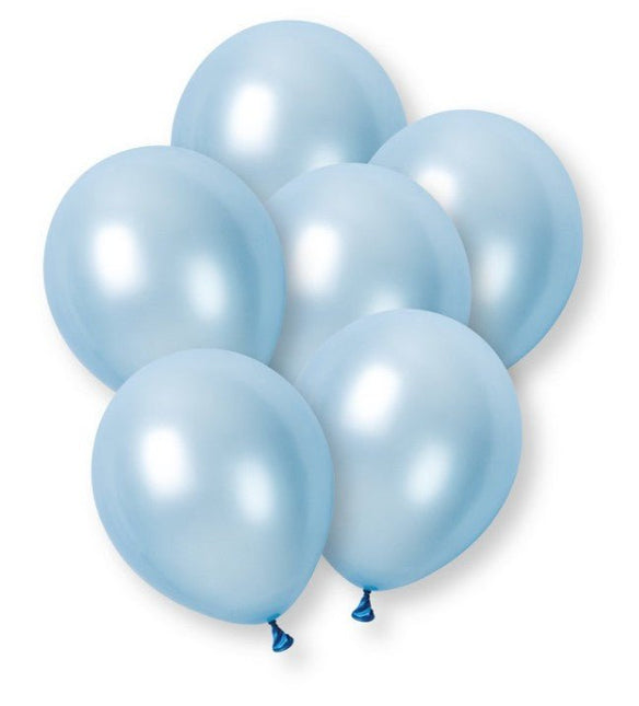 Lichtblauwe Ballonnen Pearl Premium 30cm 8st van Unique koop je bij Partywinkel