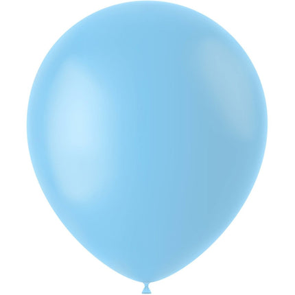 Lichtblauwe Ballonnen Powder Blue 33cm 100st van Folat koop je bij Partywinkel