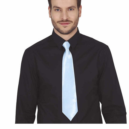 Lichtblauwe Stropdas 40cm van Fiestas Guirca koop je bij Partywinkel