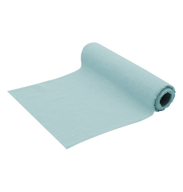 Lichtblauwe Tafelloper Katoen 5m van CHAKS koop je bij Partywinkel