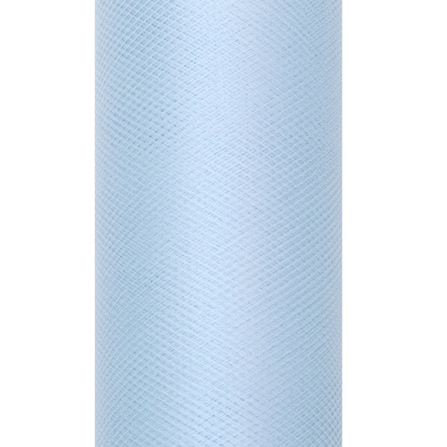 Lichtblauwe Tule Rol 50cm 9m van Partydeco koop je bij Partywinkel