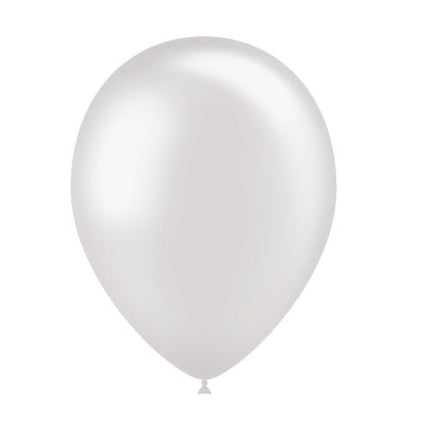 Lichtgrijze Ballonnen Metallic 25cm 10st van Balloonia koop je bij Partywinkel