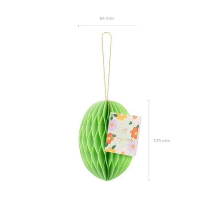 Lichtgroene Honeycomb Paasei 12cm van Partydeco koop je bij Partywinkel